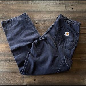 Carhartt Navy Blue Cargo Work Pants Mens 34 x 32